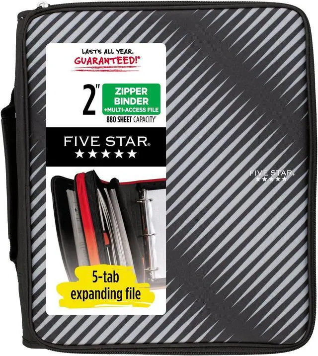 Alt view image 17 of 17 - Five Star 2 Zipper Binder Plus Multi Access File Black - Zipper Binders