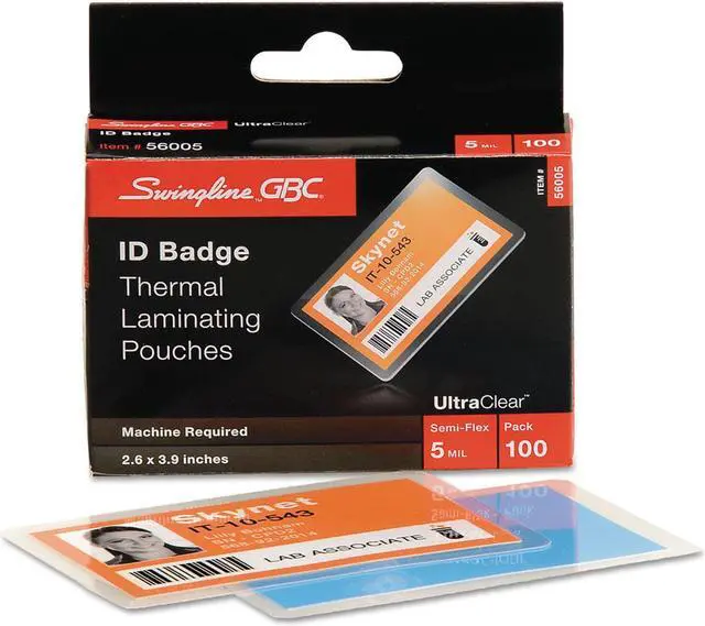 Alt view image 6 of 7 - Swingline UltraClear Thermal Laminating Pouch ID Badge 5mil 2 5/8 x 3 7/8 100/Pack 56005