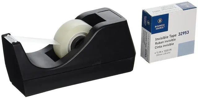Alt view image 9 of 9 - Business Source Tape Dispenser Value Pack 1"Core 3/4"x1000" 12/PK BLK 32948