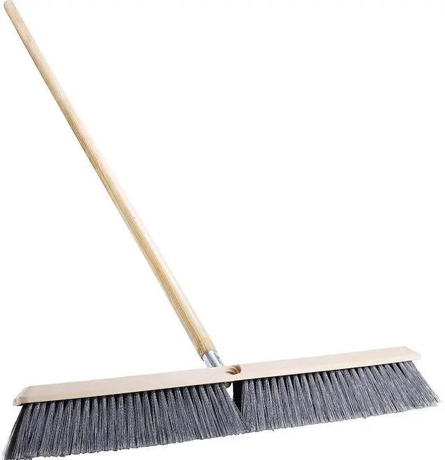 Alt view image 8 of 10 - Genuine Joe Floor Sweep w/ Handle 24"W Heavy-Duty 1-1/8"x60"handle 60467
