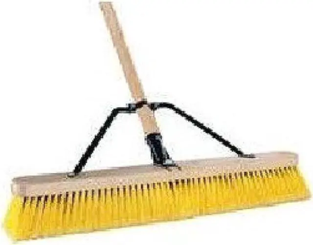 Main image of push broom,head and handle,24",yellow