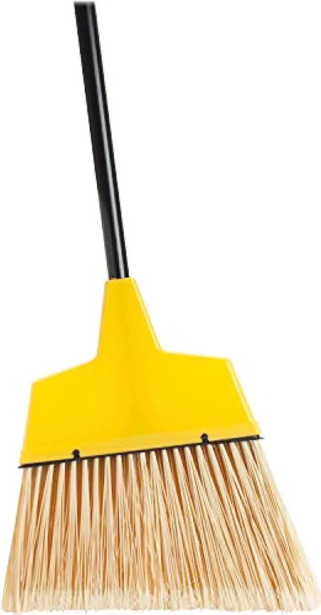 Alt view image 9 of 9 - Genuine Joe Angle Broom High Performance Bristles 12-1/2" W Yellow 09570