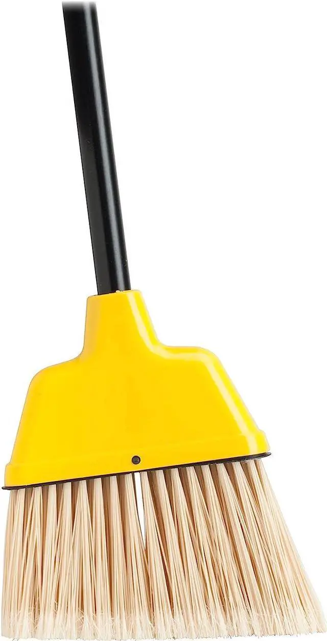 Alt view image 11 of 11 - Genuine Joe Angle Broom High Performance Bristles 9" W Yellow 58562