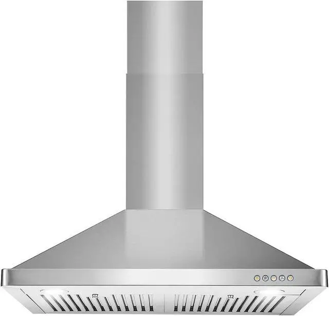 Main image of cosmo 63175 30 in. wall mount range hood with 380 cfm, ducted, 3-speed fan, permanent filters, led lights, chimney style over stove vent in stainless steel