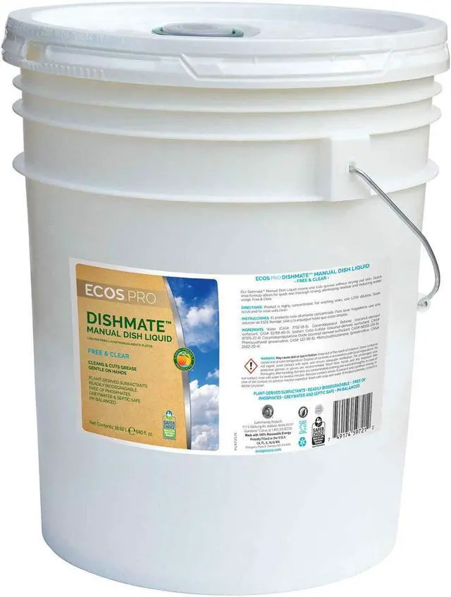 Alt view image 3 of 4 - ECOS PRO PL9721/05 Liquid Dish Soap, 5 gal, Bucket, Concentrated, Unscented