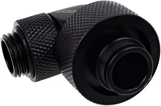 Alt view image 12 of 12 - Alphacool Eiszapfen G1/4" to 13mm ID, 19mm OD Compression Fitting for Soft Tubing, 90 Degree Rotary, Deep Black