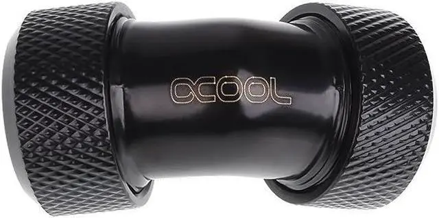 Alt view image 6 of 6 - Alphacool Eiszapfen 13mm HardTube Compression Fitting 45° L-connector for Plexi- Brass Tubes - Knurled - Deep Black (17403)