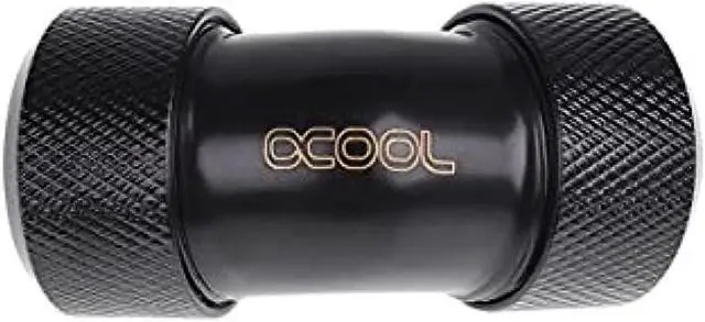 Alt view image 7 of 7 - Alphacool Eiszapfen 16mm HardTube Compression Fitting 45° L-connector for Plexi- Brass Tubes - Knurled - Deep Black (17405)