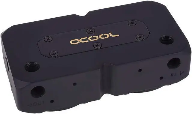 Main image of alphacool 13322 eisdecke d5 dual brass top - deep black water cooling pumps