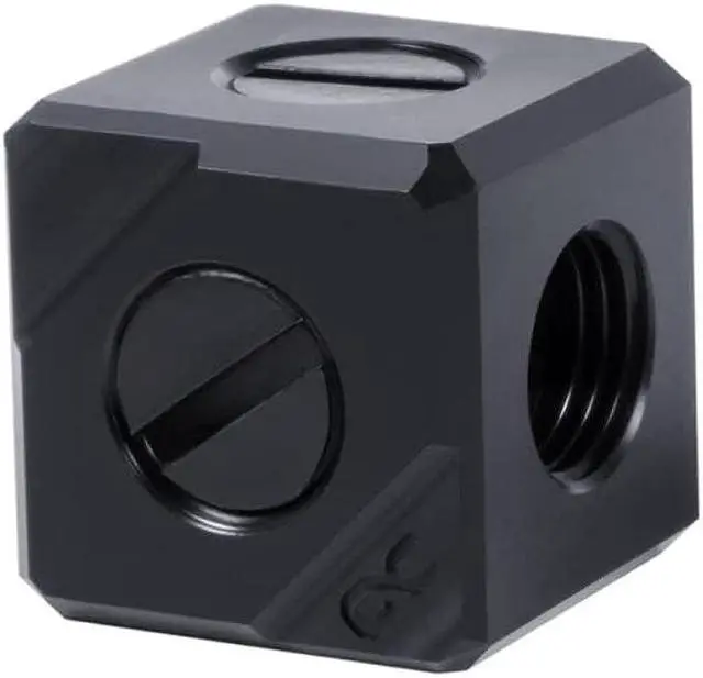 Alt view image 2 of 2 - Alphacool Eiszapfen Connection Terminal 5-way G1/4 IT - Black Acetal (17556)
