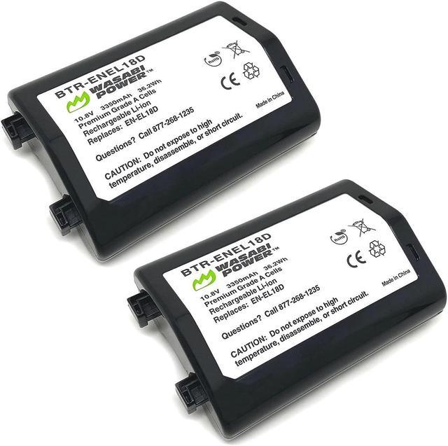 wasabi power battery for nikon en-el18d (2-pack) and nikon z9, d4