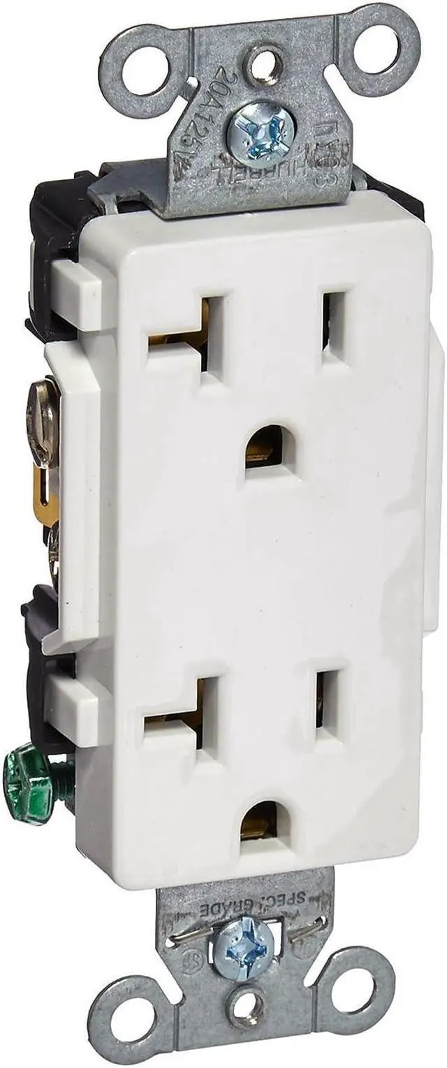Alt view image 4 of 4 - Hubbell Wiring Device-Kellems Receptacle,Deco,20A,5-20R,125V,White  DR20WHI