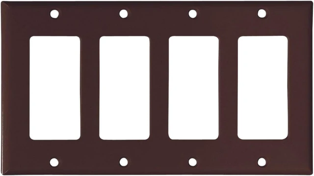 Alt view image 3 of 3 - Cooper Wiring Devices 2164B-BOX Wallplate 4G Decorator Thermoset St BR