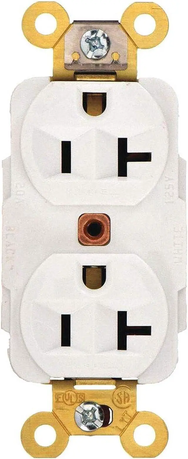 Alt view image 4 of 4 - HUBBELL WIRING DEVICE-KELLEMS HBL5362W Duplex Straight Blade Receptacle, 5-20R,