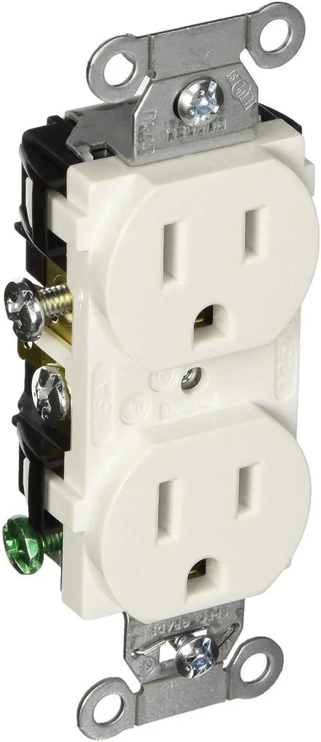 Alt view image 5 of 5 - Hubbell Wiring Device-Kellems Receptacle,Duplex,15A,5-15R,125V,White  CR15WHI