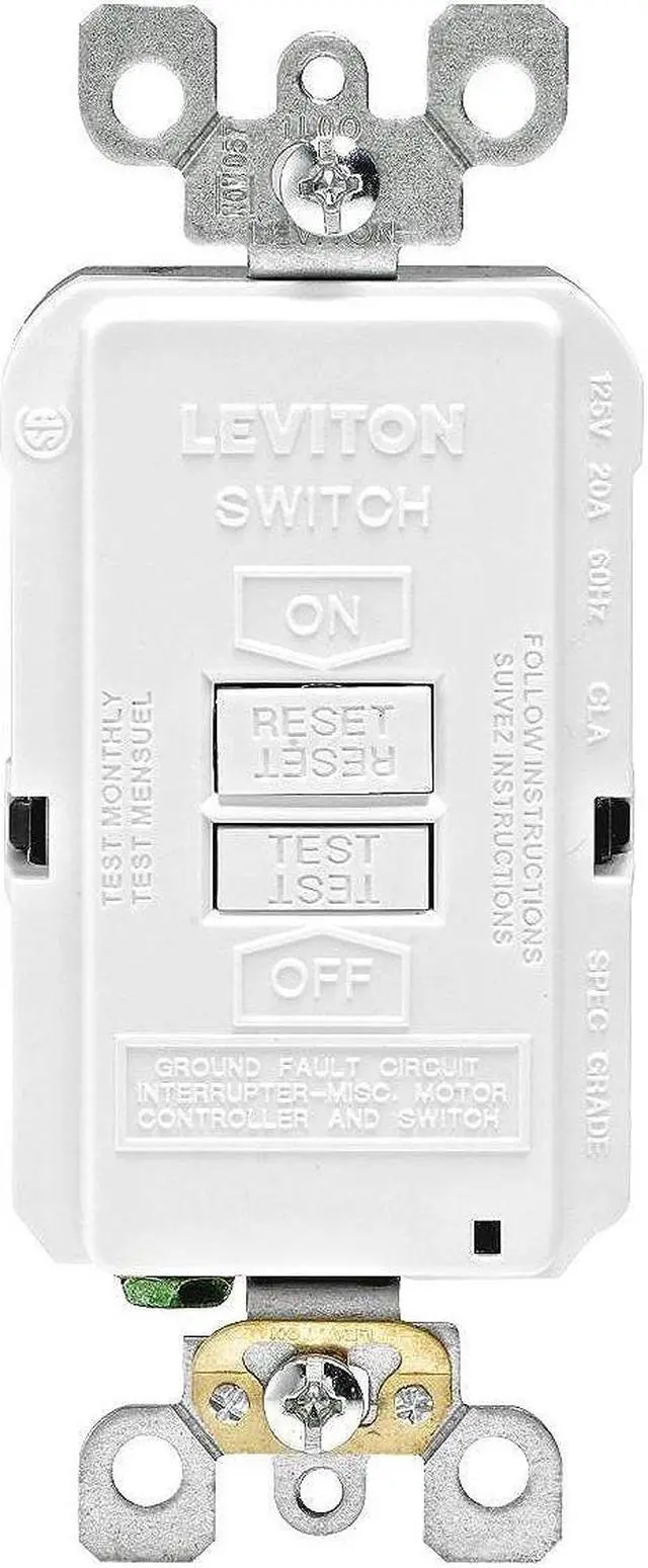 Alt view image 6 of 6 - Leviton GFRBF-W Blank GFCI, 20 Amp, 120V, White
