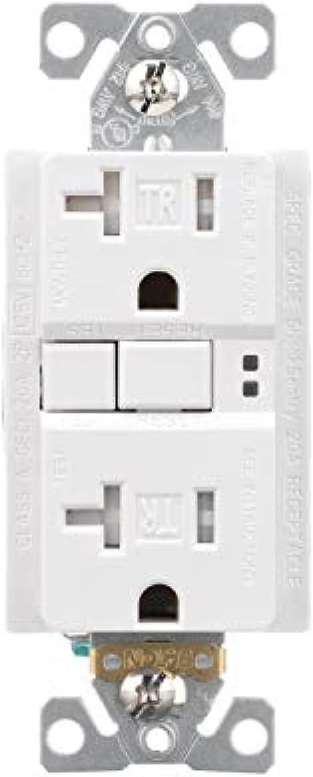Alt view image 2 of 3 - Eaton TRSGF20W White 20A Tamper Resistant Self-Test GFCI Receptacle