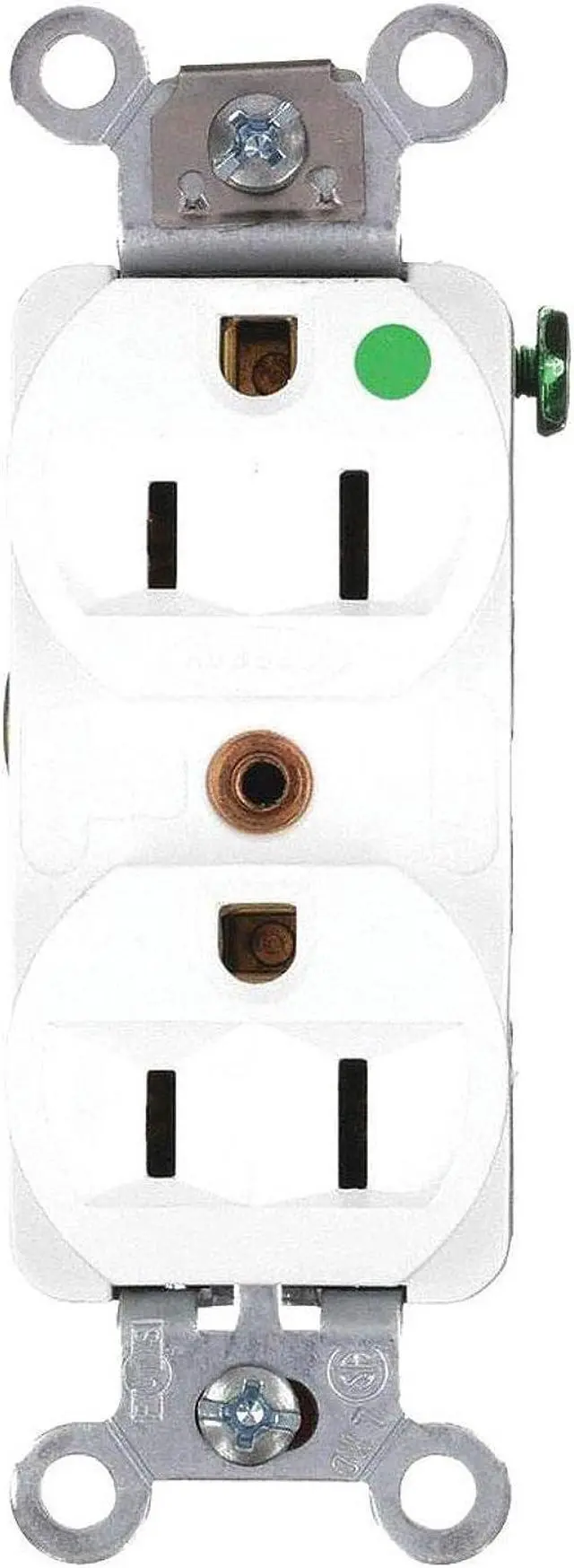 Alt view image 3 of 3 - HUBBELL WIRING DEVICE-KELLEMS HBL8200HW Duplex Straight Blade Receptacle,