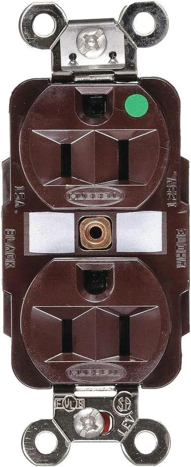 Alt view image 3 of 3 - HUBBELL WIRING DEVICE-KELLEMS HBL8200 Straight Blade Receptacle, 5-15R, 15 A,