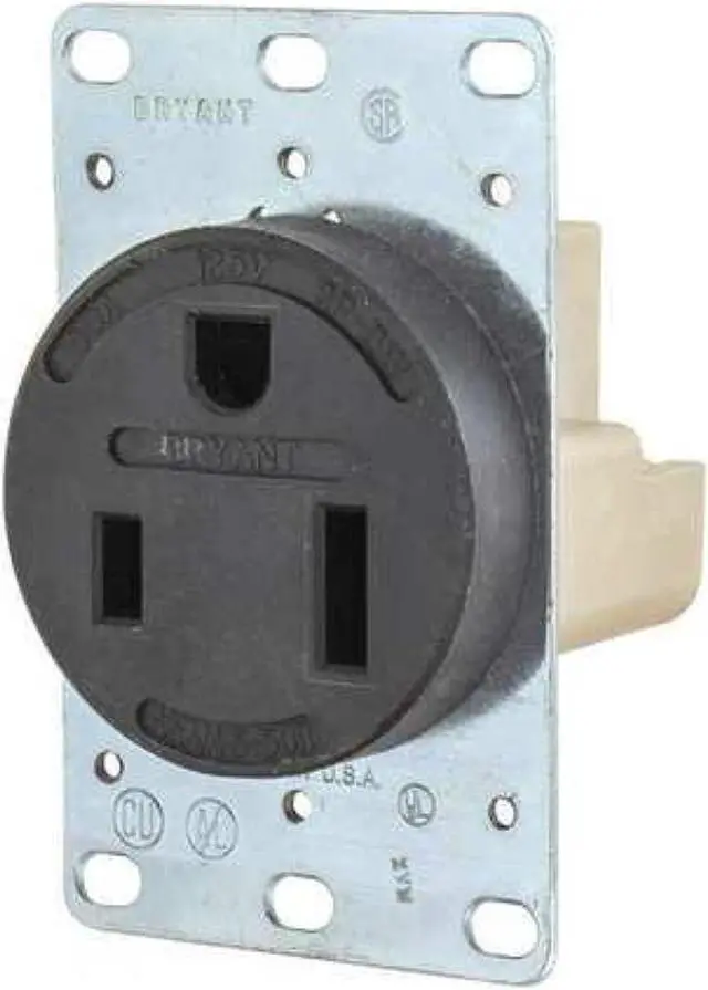 Alt view image 2 of 3 - BRYANT 9550FR Straight Blade Receptacle, 5-50R, 50 A, 125V AC, 2 Pole, 3 Wire,