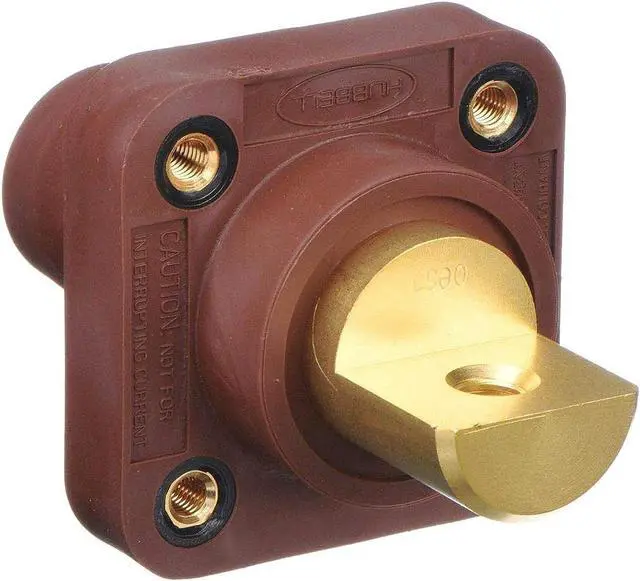 Main image of hubbell hblfrbbn single pole female bus receptacle, 300/400 amp, brown