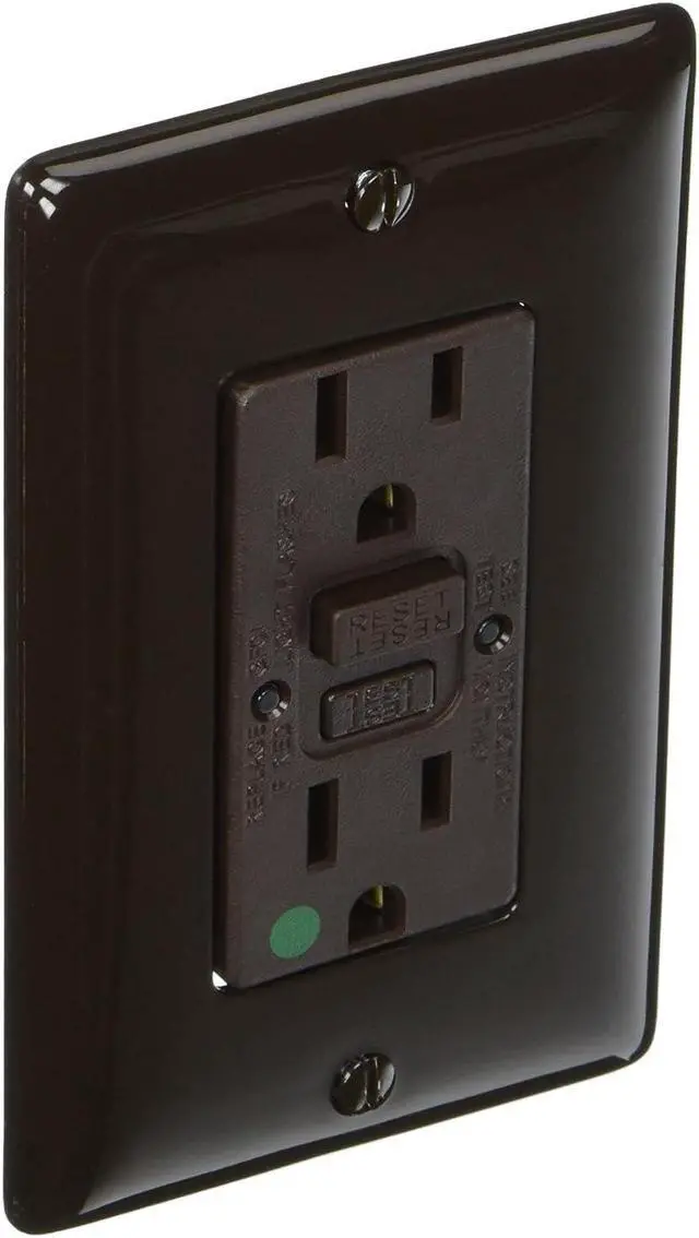 Alt view image 5 of 5 - HUBBELL WIRING DEVICE-KELLEMS GFR82 GFCI Receptacle, 15A, 125VAC, 5-15R, Brown
