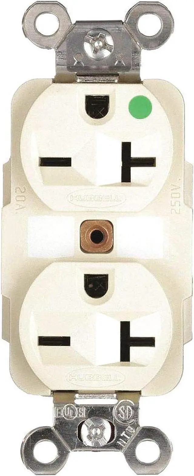 Alt view image 4 of 4 - HUBBELL WIRING DEVICE-KELLEMS HBL8400I Straight Blade Receptacle, 6-20R, 20 A,