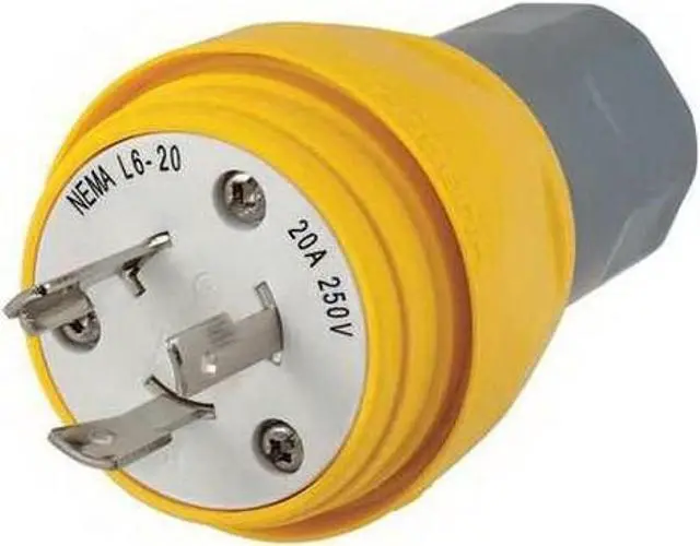 Alt view image 3 of 3 - HUBBELL WIRING DEVICE-KELLEMS HBL26W48 Watertight Locking Plug, L6-20P, 20 A,