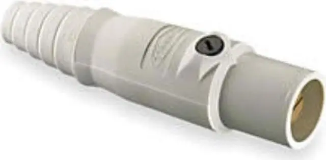 Main image of heavy duty products, single pole devices, industrial grade, male, plug, 300a 250v dc/600v ac, single conductor, double set screws, white