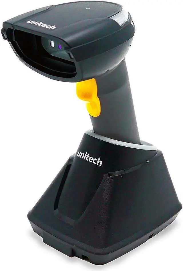 Main image of unitech america ms852b rugged 2d imager barcode scanner, usb, handheld wireless bt, bluetooth, w/cradle, retail, hospitality, store, taa compliant, ms852-aubb0c-sg