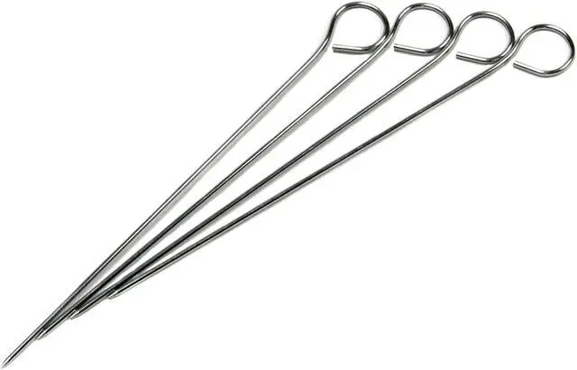 Main image of chef craft premium bbq skewers, 9 inch 4 piece set, stainless steel