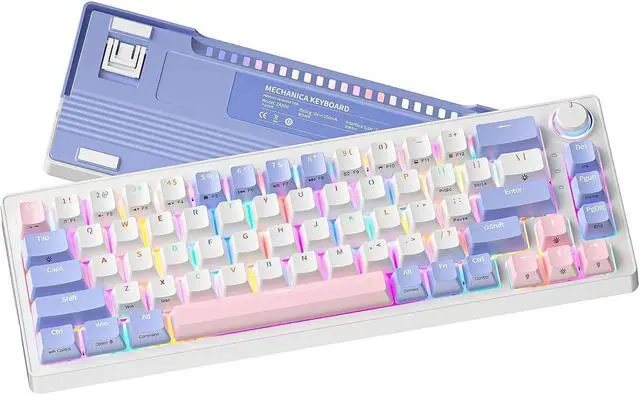 Alt view image 7 of 7 - SAMA SM68 Wireless Gaming Keyboard ,Triple Mode BT5.0/2.4G/USB-C Mechanical Keyboard,68 Keys Hot-Swappable Compact Keyboard,Rechargeable &Multifunctional  RGB Backlit Ergonomic Mini Office Keyboard