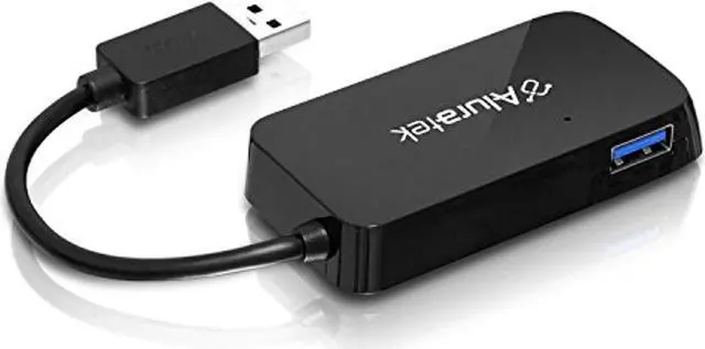 Alt view image 2 of 2 - Aluratek 4-Port USB 3.0 SuperSpeed Hub with Attached Cable (AUH2304F)