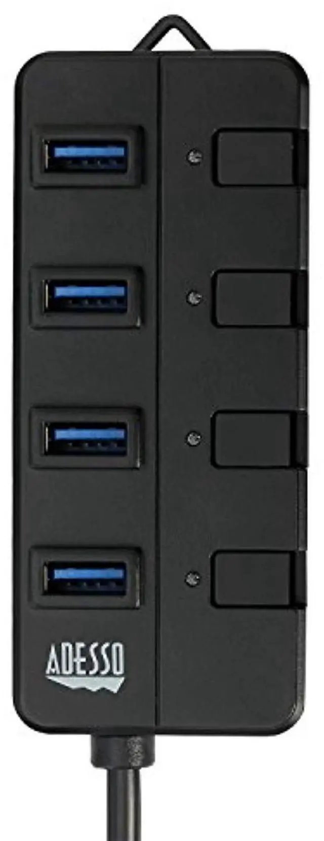 Alt view image 10 of 20 - Adesso AUH-3040 4 Port USB 3.0 Hub with Individual Power Switch