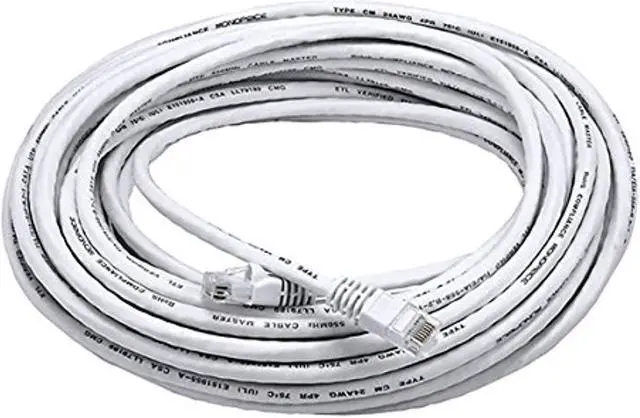 Main image of Monoprice Cat6 Ethernet Patch Cable - Network Internet Cord - RJ45, Stranded, 550Mhz, UTP, Pure Bare Copper Wire, 24AWG, 50ft, White