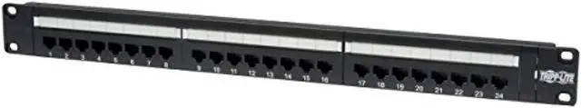 Main image of tripp lite 24-port 1u rackmount cat6 110 patch panel 568b, rj45 ethernet(n252-024)