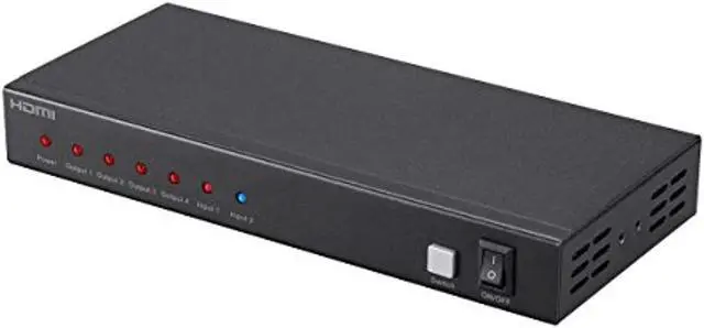Alt view image 2 of 11 - Monoprice Blackbird 4K 2x4 HDMI Splitter And Switch - Black | 4k @ 30Hz Dolby TrueHD Support And Built in Automatically Adjusting Amplifier