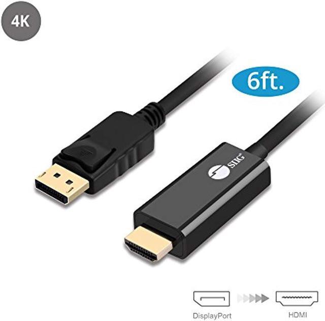 Main image of siig displayport 1.2 to hdmi 1.4 passive cable 4k @30hz - dp to hdmi male to male adapter cable - hdcp - 6 feet