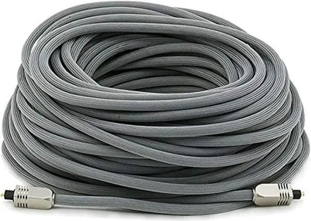 Alt view image 3 of 9 - Monoprice 100ft Premium Optical Toslink Cable w/ Metal Fancy Connectors
