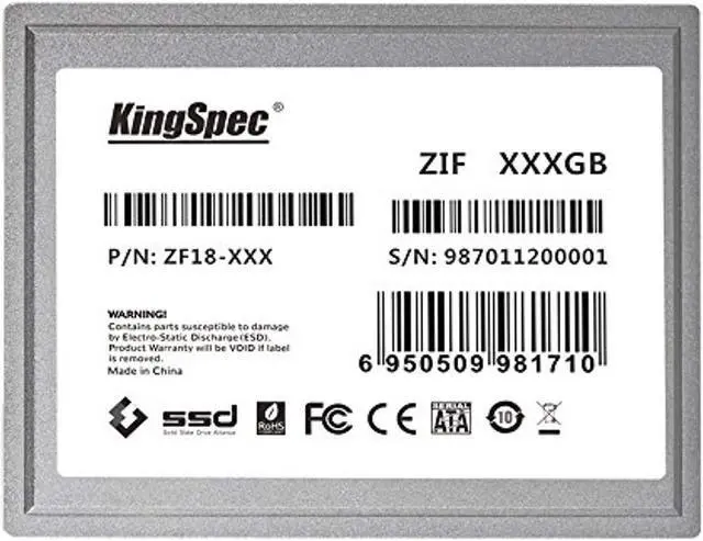 Alt view image 3 of 3 - KingSpec 128GB 1.8 5mm ZIF SSD KSD-ZF18.6-128MS