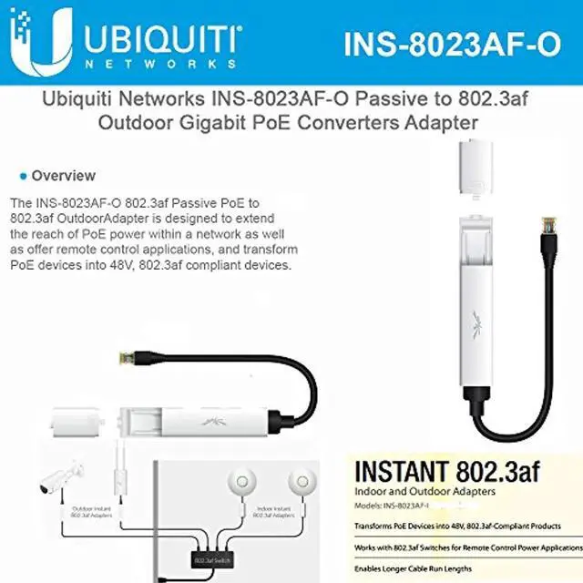 Alt view image 3 of 4 - Ubiquiti INS-8023AF-O Instant 802.3af Instantly Transform any POE Device
