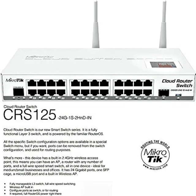 Main image of mikrotik crs125-24g-1s-2hnd-i mikrotik crs125-24g-1s-2hnd-in, cloud router gigabit switch l3 2 mikrotik cloud router switch crs