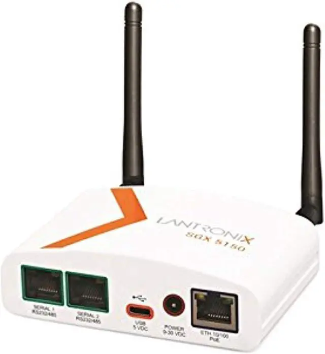 Main image of LANTRONIX SGX 5150 IoT Device Gateway, Wireless 802.11a/b/g/n/ac, 1xRS232 (RJ45), USB, 10/100 Ethernet, US
