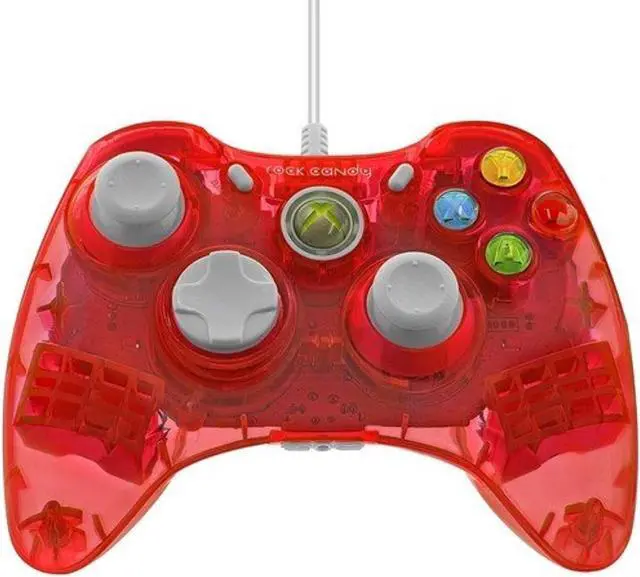 Alt view image 7 of 9 - PDP Rock Candy Controller For Microsoft Xbox 360 - Red