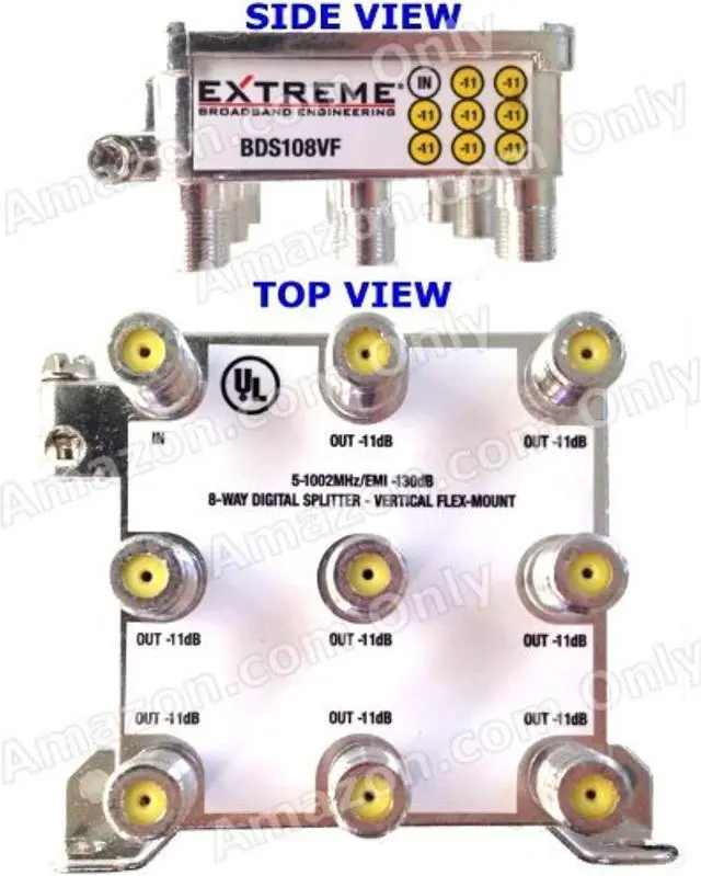 Alt view image 2 of 8 - EXTREME 8 WAY BALANCED HD DIGITAL 1GHz HIGH PERFORMANCE COAX CABLE SPLITTER - BDS108VF by Extreme