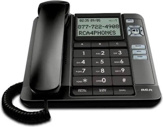 Alt view image 6 of 8 - RCA 1113-1BKGA 1-Handset Landline Telephone