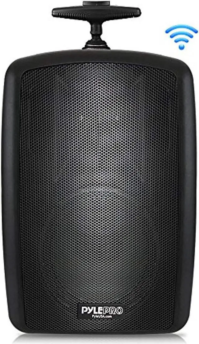 Alt view image 2 of 2 - wireless portable pa speaker system  360w bluetooth compatible battery powered rechargeable outdoor dj sound speaker microphone set mp3 usb sd fm radio rca 1/4" mic in wheels  pyle pphp8mba