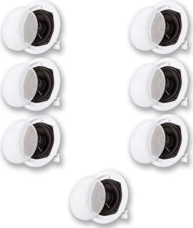 Alt view image 3 of 9 - Acoustic Audio R191 In Ceiling / In Wall 7 Speaker Set 2 Way Home Theater Flush Mount