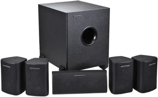 Alt view image 7 of 17 - Monoprice 5.1 Channel Home Theater Satellite Speakers And Subwoofer - Black