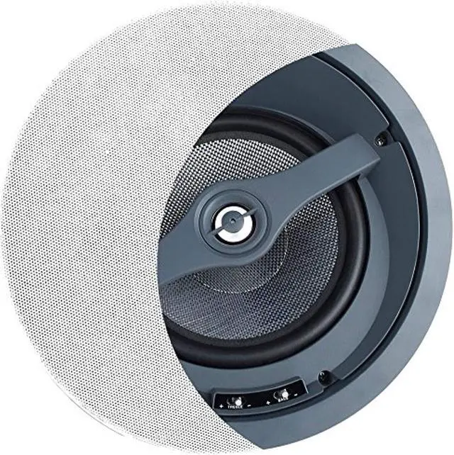 Main image of osd audio ace870 8" angled lcr trimless in-ceiling speaker 175w w/carbon fiber composite cone woofer and pivoting aluminum dome